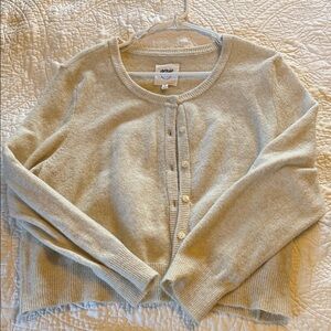 Aerie Light Beige Button-Up Cardigan